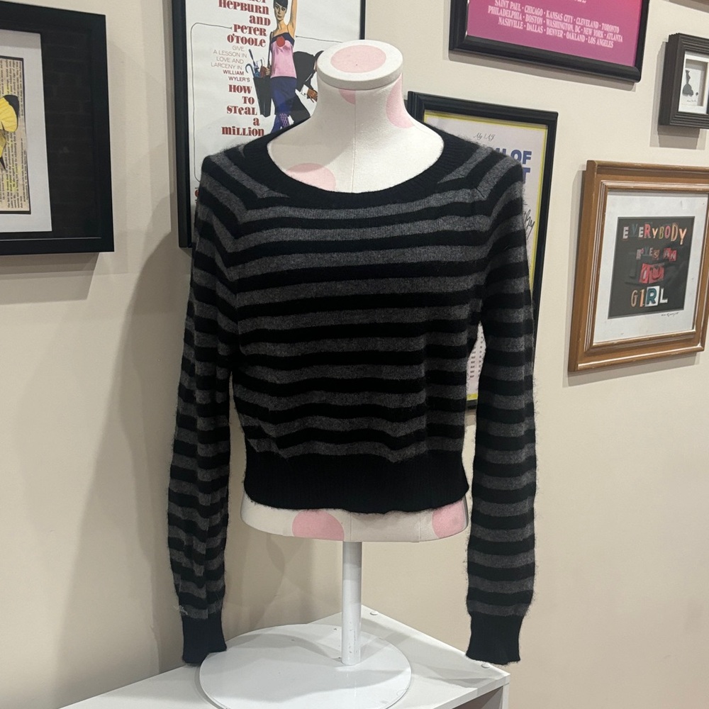 Aqua Cashmere Striped Sweater
